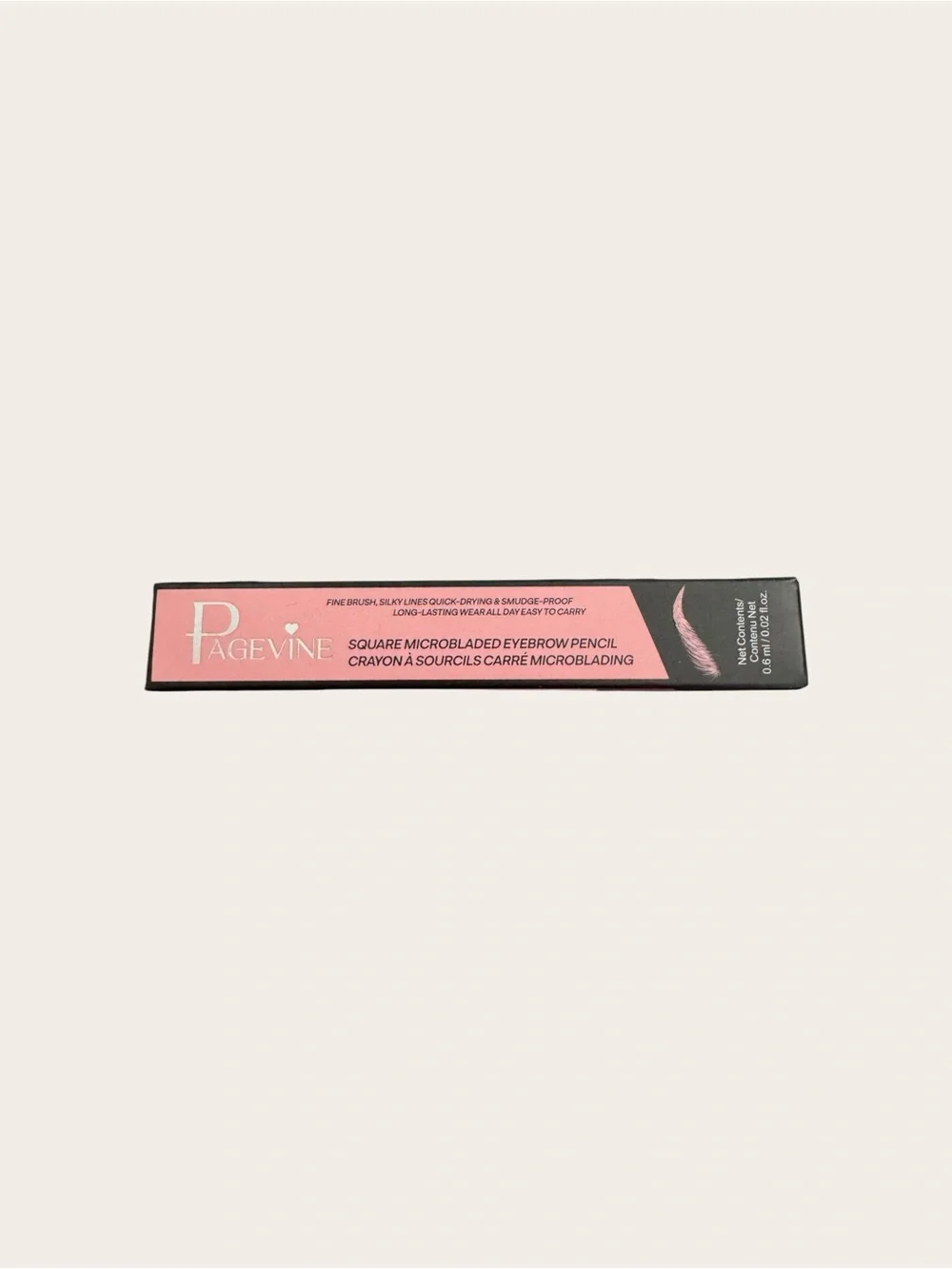 Paige Vine Square Microbladed Eyebrow Pencil – Black – New in Box